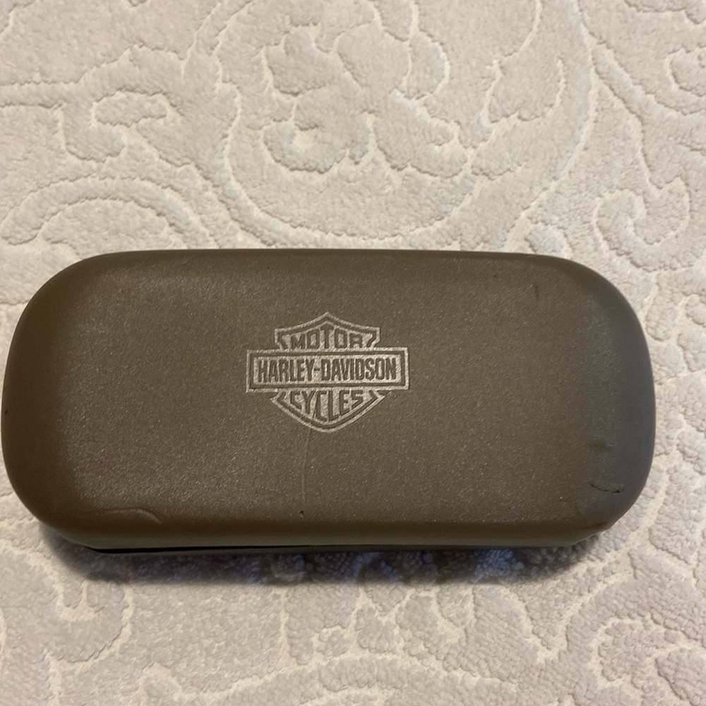 Harley Davidson 2004 tan and black hard glasses case HDX Case​​​​​​​​​